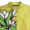 เสื้อเชิ้ตผู้หญิงปกคอจีนปีกค้างคาว - สีทอง : ลายดอกไม้สีขาวกับแจกันแห่งความทรงจำ