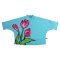Woman bat wing Shirts - Blue : Tulips in Turquoise Sky