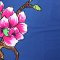 Woman Dress - Blue : Royal Magnolia Blossom