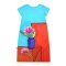 Woman Dress - Blue : White Cat With Tulips Flower