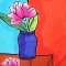 Woman Dress - Blue : White Cat With Tulips Flower