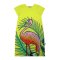 Woman Dress - Green : Tropical Lime & Flamingo