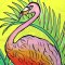 Woman Dress - Green : Tropical Lime & Flamingo