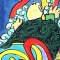 Woman Dress - Blue : Turtle in the Waves of Art