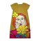 Woman Dress - Brown : Flowers are blooming in her eyes.