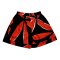 Woman Short Pants With Zipper - Black : Abstract brush strokes with red and black squares