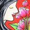 Woman Dress - Red : Crimson Tulip Maiden