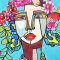 Woman Dress - Blue : Floral Crown Maiden