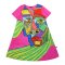 Woman Dress - Pink : Magenta Cubist Face