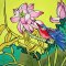 Woman Dress - Yellow : Kingfisher & Pink Lotus