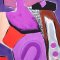 Woman Dress - Purple : Purple Abstract Geometry