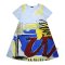 Woman Dress - Blue : Calligraphy & Blue Splash