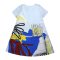 Woman Dress - Blue : Calligraphy & Blue Splash