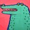 Pink Maxi dress : Cute Green Crocodile on pink