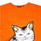 Orange Maxi dress : Cute Pink Cat on Orange