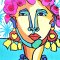 Tunic Dress - Blue : Frida Kahlo