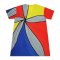 Tunic Dress - Multicolor : Woman is peeking behind a rose.