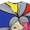 Tunic Dress - Multicolor : Woman is peeking behind a rose.