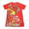 Women Tunic dress - Red : The Crimson Phoenix & Solar Pearl