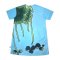 Women Tunic dress - Blue : The Egrets in Azure Lotus Pond
