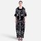 Crepe Turtle Neck Kaftan - Black : Tribal Woman Line Art