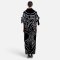 Crepe Turtle Neck Kaftan - Black : Tribal Woman Line Art