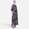 Crepe Turtle Neck Kaftan - Black : Tribal Woman Line Art
