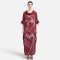 Crepe Turtle Neck Kaftan - Brown : Terracotta Woman & Floral Line Art