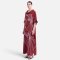 Crepe Turtle Neck Kaftan - Brown : Terracotta Woman & Floral Line Art