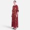 Crepe Turtle Neck Kaftan - Brown : Reclining Woman Portrait under Foliage