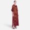 Crepe Turtle Neck Kaftan - Brown : Reclining Woman Portrait under Foliage
