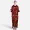 Crepe Turtle Neck Kaftan - Brown : Cubist Portrait & Abstract Forms