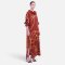Crepe Turtle Neck Kaftan - Brown : Cubist Portrait & Abstract Forms