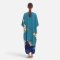 เครปคาฟทาน คอกลม - สีเขียว : ลายนกยูงรำแพนกับเมฆมงคล