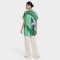 เสื้อตัวหลวมผู้หญิง - สีเขียว : ลายดอกเฮลิโคเนียกับทิวลิป
