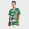เสื้อตัวหลวมผู้หญิง - สีเขียว : ลายดอกเฮลิโคเนียกับทิวลิป