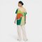 Woman Blouse - Green : Blooming rose
