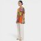 Woman Blouse - Orange : flower sash