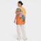 Woman Blouse - Orange : flower sash