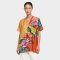 Woman Blouse - Orange : flower sash