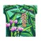 Woman Blouse - Green : Heliconia with tulips