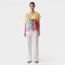 เสื้อตัวหลวมผู้หญิง - สีเหลือง : ลายกระต่ายสายรุ้ง