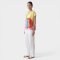 เสื้อตัวหลวมผู้หญิง - สีเหลือง : ลายกระต่ายสายรุ้ง