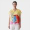 เสื้อตัวหลวมผู้หญิง - สีเหลือง : ลายกระต่ายสายรุ้ง