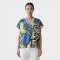 Woman Blouse - Blue : Owl under the Moonlight