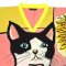 Woman Blouse - Orange : Art Class Cat