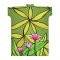 V Neck Kimono Crepe Kaftan - Green : Contour of Her in Tulip Veins on Green