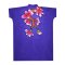 เครปคาฟทาน คอกิโมโน - สีม่วง : ลายกลีบชมพูบนพื้นม่วง