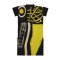 Black Long Tunic Dress : Abstract Black and yellow