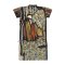 Brown Long Tunic Dress :  Abstract waterfall and rocks in natural cave